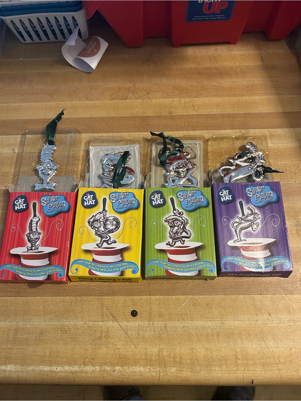 Dr. Seuss The Cat in the Hat Silver Plated Ornaments (Set of 4)